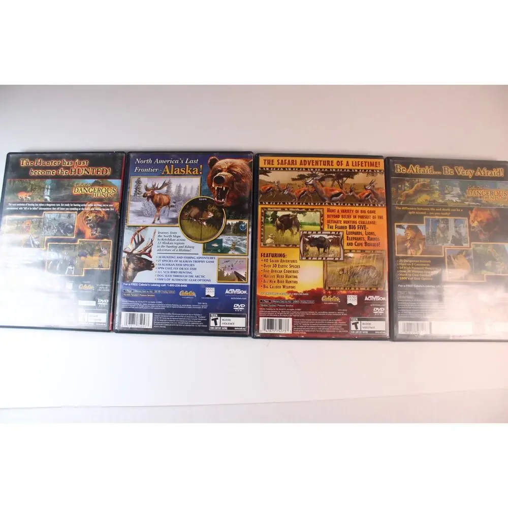 4 game lot/bundle: Cabela's Games (Sony Playstation 2, PS2) Authentic, tested
